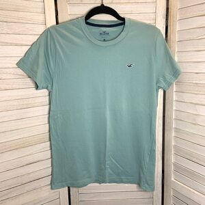 Hollister Mens Light Blue Solid Color Soft Cotton Short Sleeve T Shirt